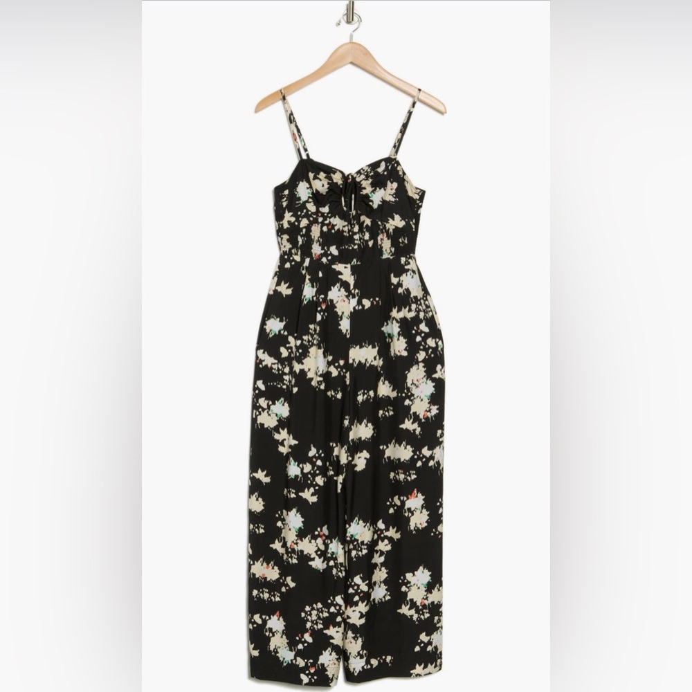 Joie Silk Pearl Spaghetti Strap Wide Leg Jumpsuit